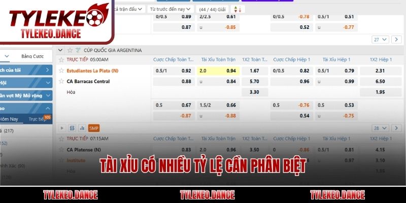 Tài xỉu có nhiều tỷ lệ cần phân biệt